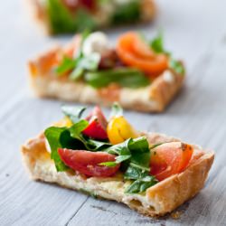 Greens, Tomatoes & Goat Cheese Tart