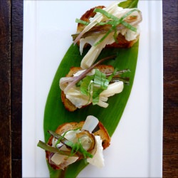 Crostini with Sautéed Ramps