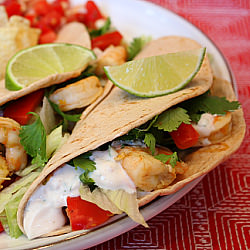 Shrimp Tacos with Chipotle Cream