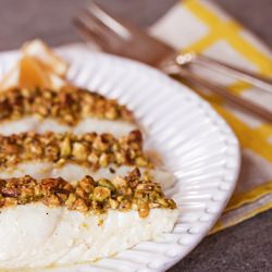 Halibut with Pistachios and Lemon
