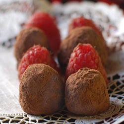 Raspberry Rose Chocolate Truffles