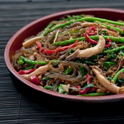 Mushroom Asparagus Japchae