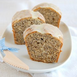 Banana Poppy Seed Cake w/Lemon Glaze