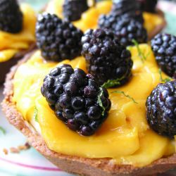 Blackberry Mango Custard Tarts