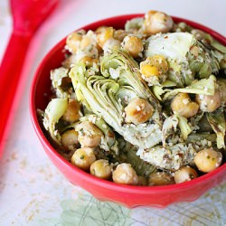 Golden Chickpea and Artichoke Salad