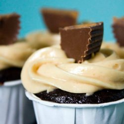Chocolate Cupcakes with PB Frosting
