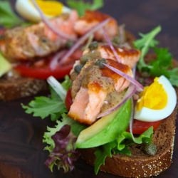 Open Face Salmon Sandwich