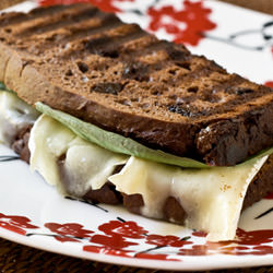 Brie & Basil on Chocolate Bread