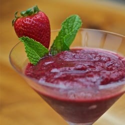 Sake and Raspberry Sorbet Cocktail