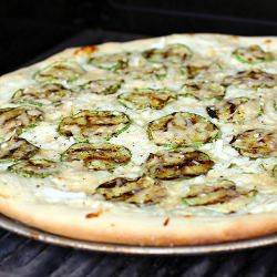Zucchini and Onion Garlic Pizza