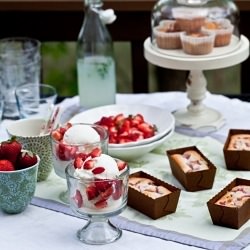 Coconut Ice Cream & Rhubarb Financier