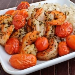 Shrimp, Rice and Tomatoes