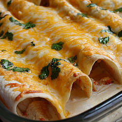 Three Cheese Chicken Enchiladas