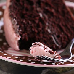 Devil’s Food w Strawberry Frosting