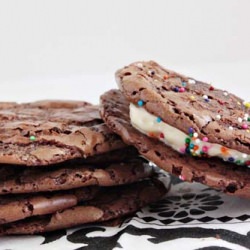 Brownie Cookies with Ice Cream