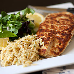 Chicken Milanese with Spring Greens