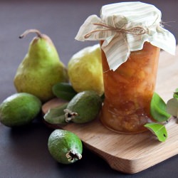 Feijoa, Pear and White Wine Jam