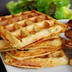 Tuna and Fresh Herbs Waffles