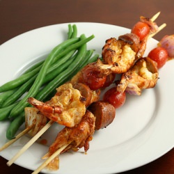 Shrimp and Sausage Skewers