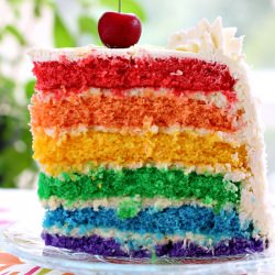 Coconut Rainbow Cake