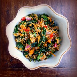 Kale, Bulgur, Carrot Salad