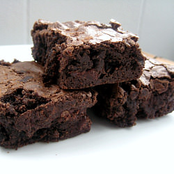 Fudgy Triple Chocolate Brownies