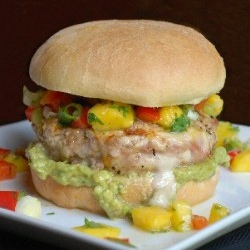 Poblano-Stuffed Burger with Mango