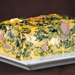 Kale, Sausage and Feta Frittata