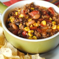 Taco Soup Served with Corn Chips