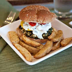 Greek Spinach and Feta Burgers
