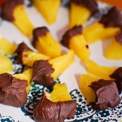 Chocolate Gnache-Dipped Pineapple