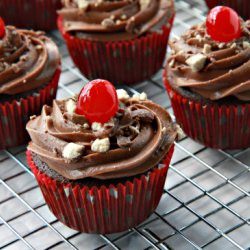Cherry Chocolate Malt Cupcake