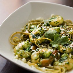 Linguine w/ Shrimp & Cilantro Pesto