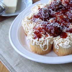 Spaghetti and Meatballs Cupcakes