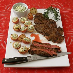 Grilled Flank Steak w/ Blue Cheese