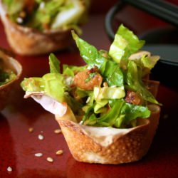 Sweet and Spicy Tuna Wonton Cups