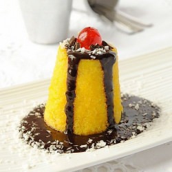 Coconut Pudding & Chocolate Sauce