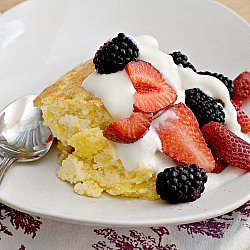 Spoon Bread with Honeyed Yogurt
