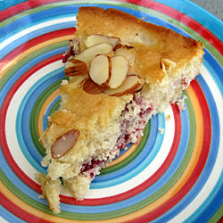 Raspberry-Nectarine-Almond Cake