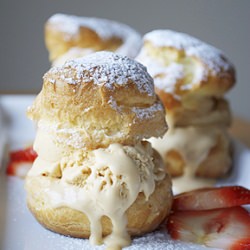 Profiteroles with Ice Cream