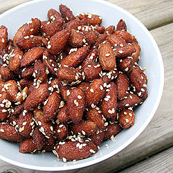 Honey and Sesame Roasted Almonds