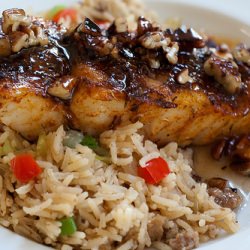 Cajun Halibut with Dirty Rice