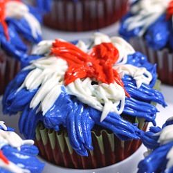 Red Velvet Firework Cupcakes