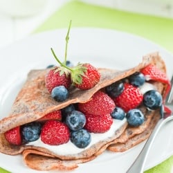 Buckwheat and Flaxseed Berry Crepes