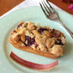 Cherry Rhubarb Streusel Kuchen