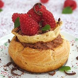 Raspberry & Chocolate Cream Puffs