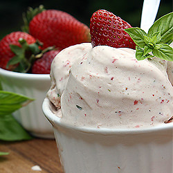 Strawberry Balsamic & Basil Gelato