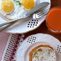 Breakfast. Eggs and Chicken Terrine.
