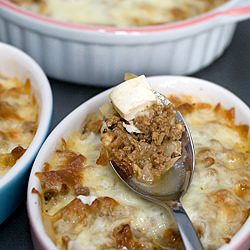Baked Tofu, Beef and Cheese