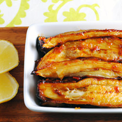 Honey and Harissa Glazed Eggplant